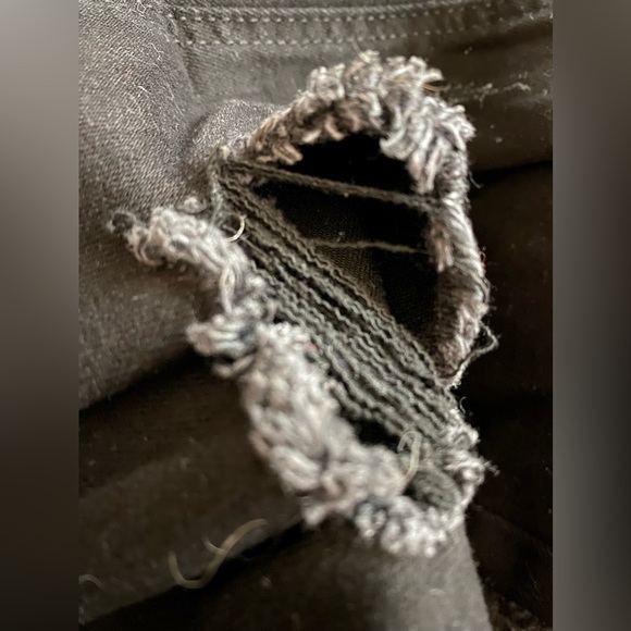 men's Ripped Skinny Stretch Jeans, Black - size 32 - Picture 7 of 7